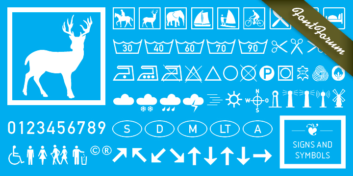 Ejemplo de fuente Signs and Symbols Regular